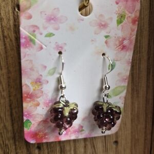 Great For Anyone In Grocery Retail Elegant Black Berry Earrings